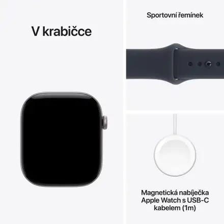 Apple Watch Series 12 GPS + Cellular 42mm Space Grey Aluminium Case with Navy Blue Sport Band - S/M