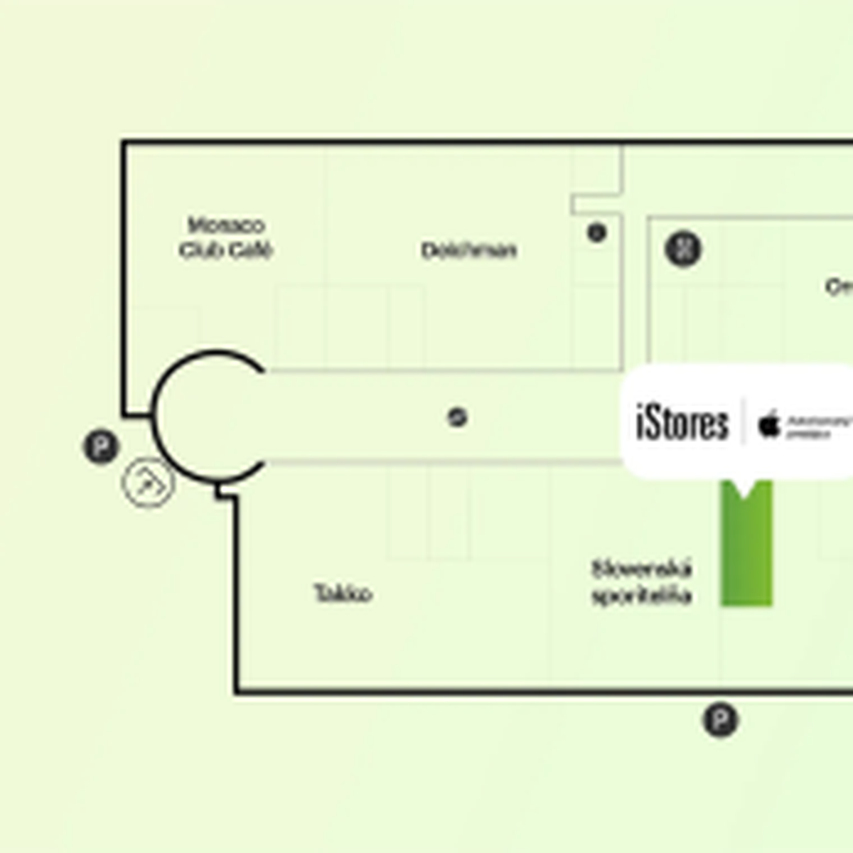 Pôdorys nákupného centra.