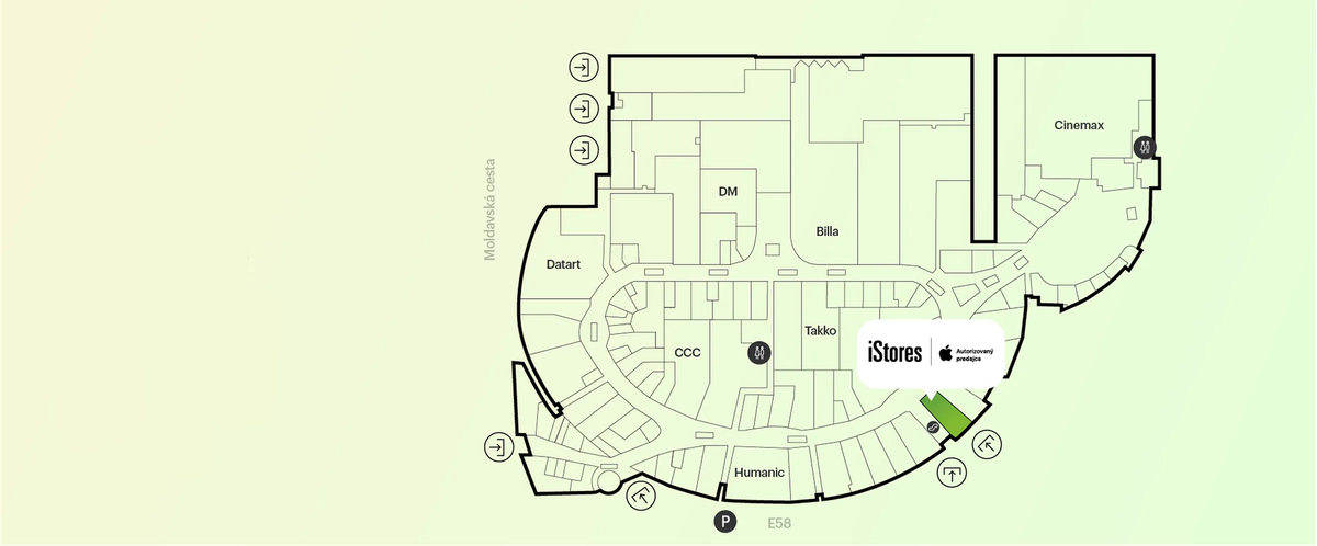 Pôdorys nákupného centra.