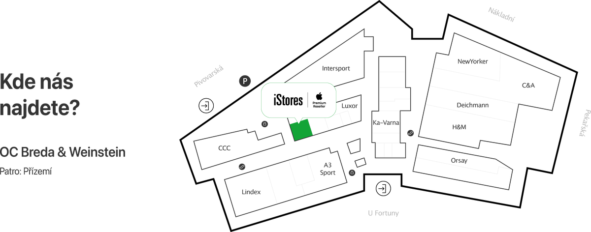 Pôdorys nákupného centra.