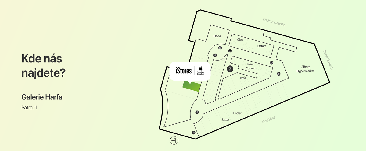 Pôdorys nákupného centra.