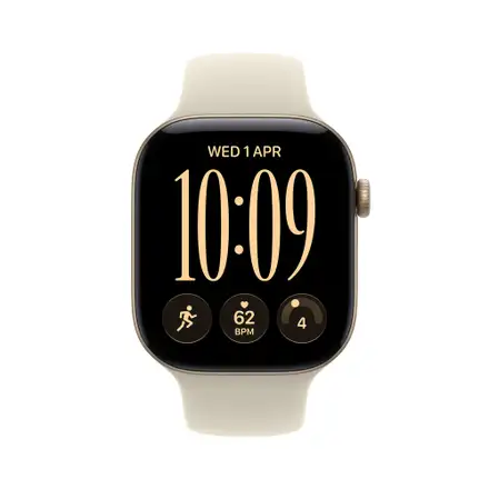Apple Watch Series 12 GPS + Cellular 42mm Light Gold Aluminium Case with Sand Sport Band - S/M
