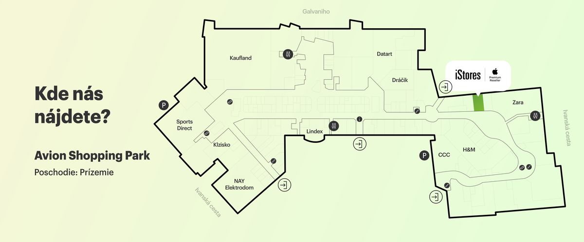 Pôdorys nákupného centra.