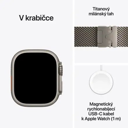 Apple Watch Ultra 4 GPS + Cellular 49mm Natural Titanium Case with Natural Titanium Milanese Loop - S